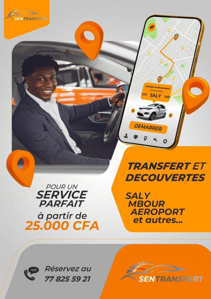 Affiche SenTransfert - Chauffeur privé Dakar : Naviguez en toute sérénité avec notre service VTC de luxe - Le meilleur service VTC de Dakar
